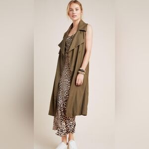 NWT Anthropologie Hollis Tie-Front Trench Vest Size XXSP